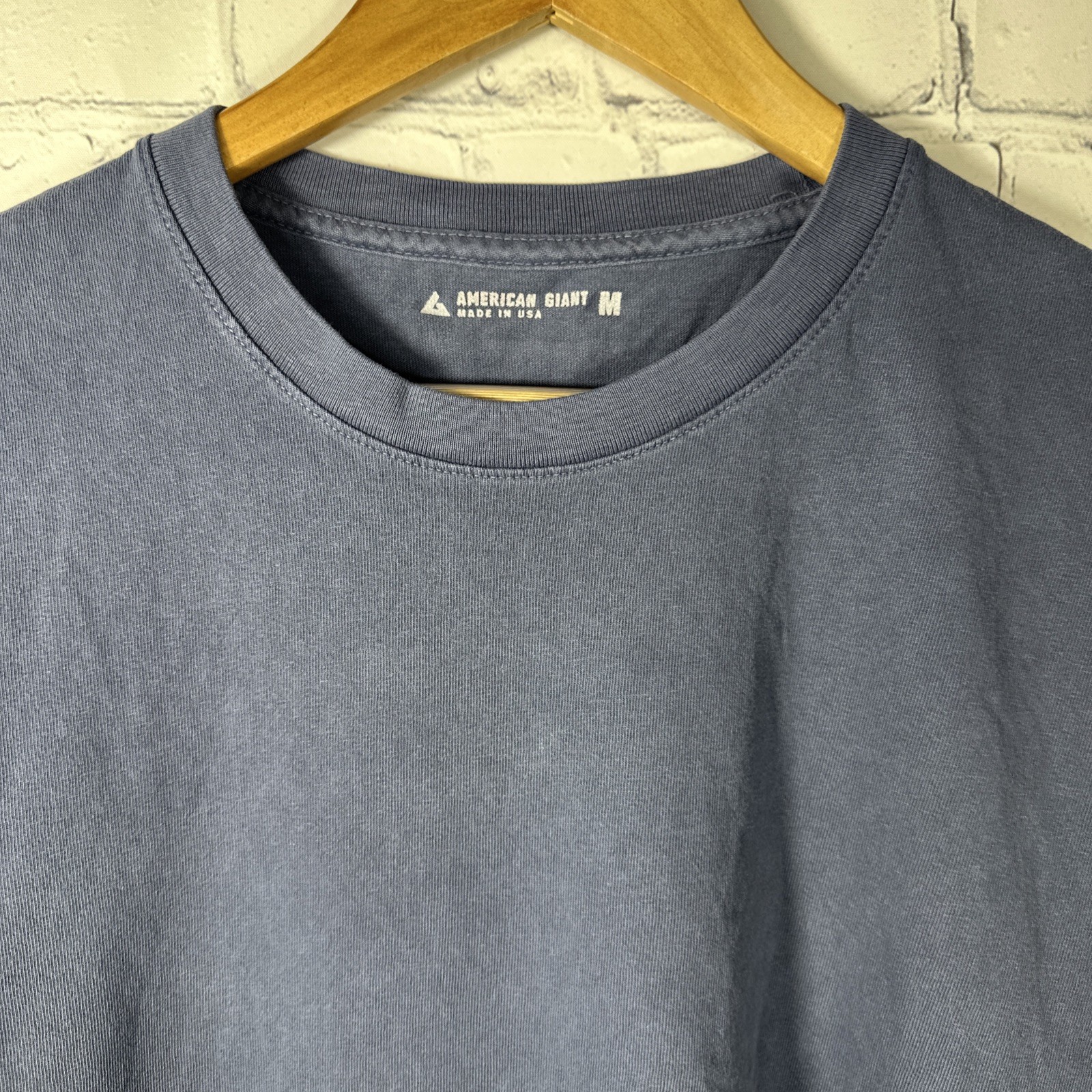American Giant NWOT Mens M Premium Slub Crew Neck Tee Short Sleeve Blue T Shirt