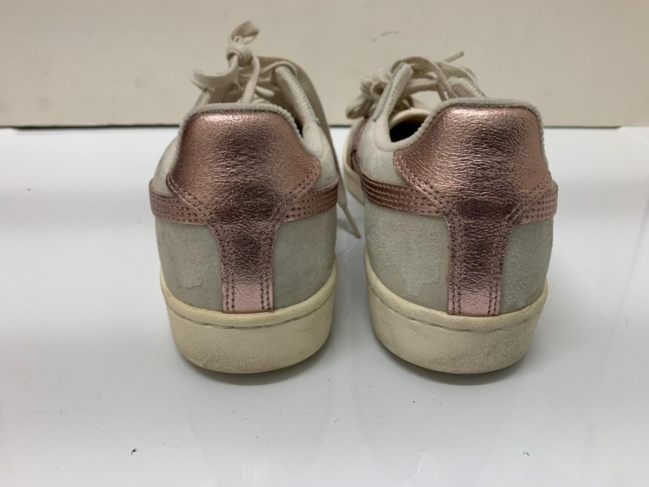 ASICS Onitsuka Tiger GSM Sneakers Leather Suede Beige Pink 1182A014-100 Sz 12