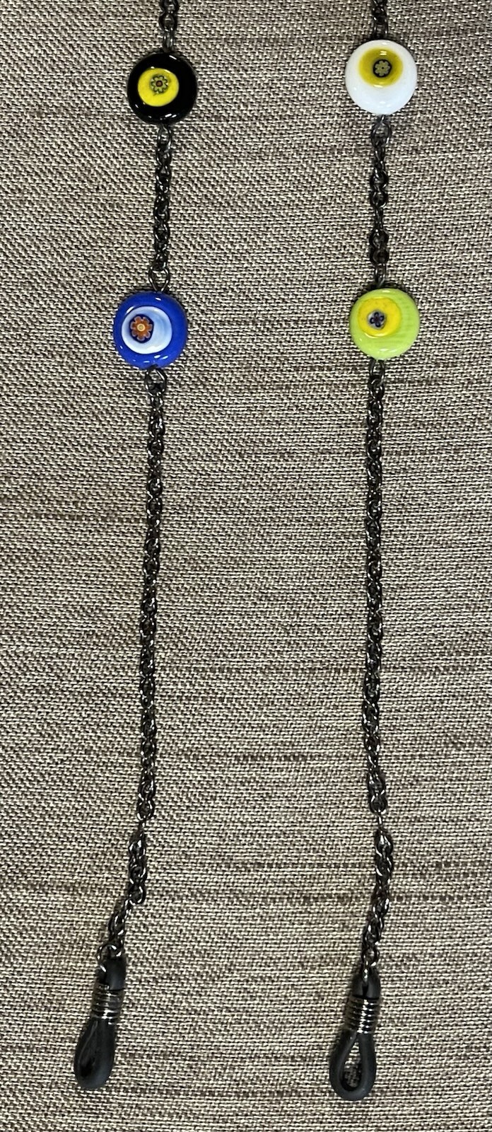 MURANO GLASS MILLEFIORI VENETIAN BEADS on Chain Sunglass Glasses Leash Croakies