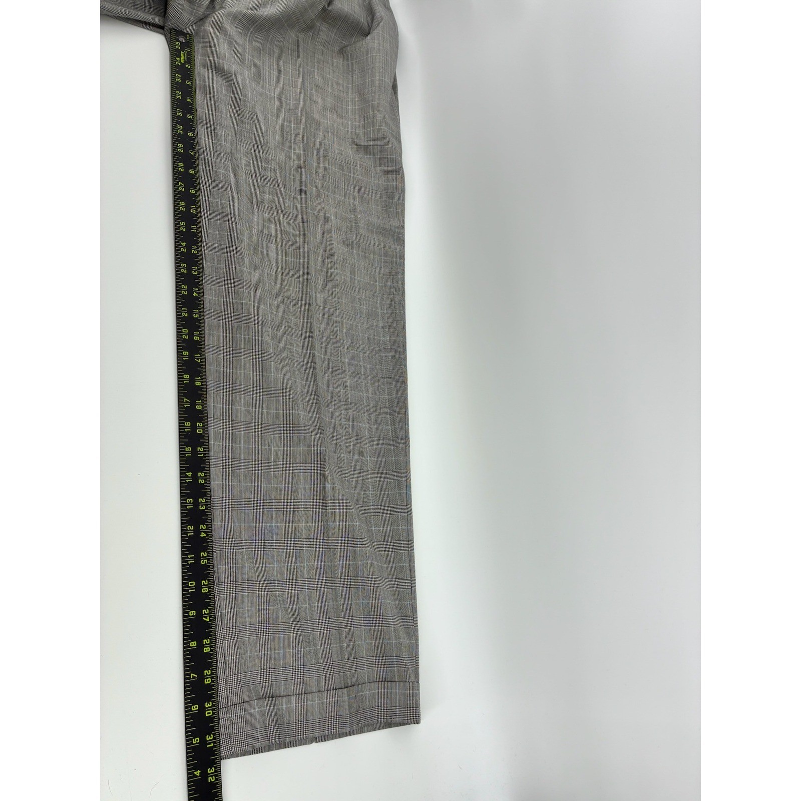 Lauren Ralph Lauren Wool Cashmere Glen Plaid Pleated Cuffed Dress Pants 38×32