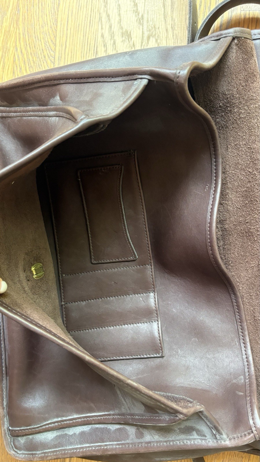 Vintage Dark Brown Full Grain Leather Coach Beekman Briefcase Style No 5266