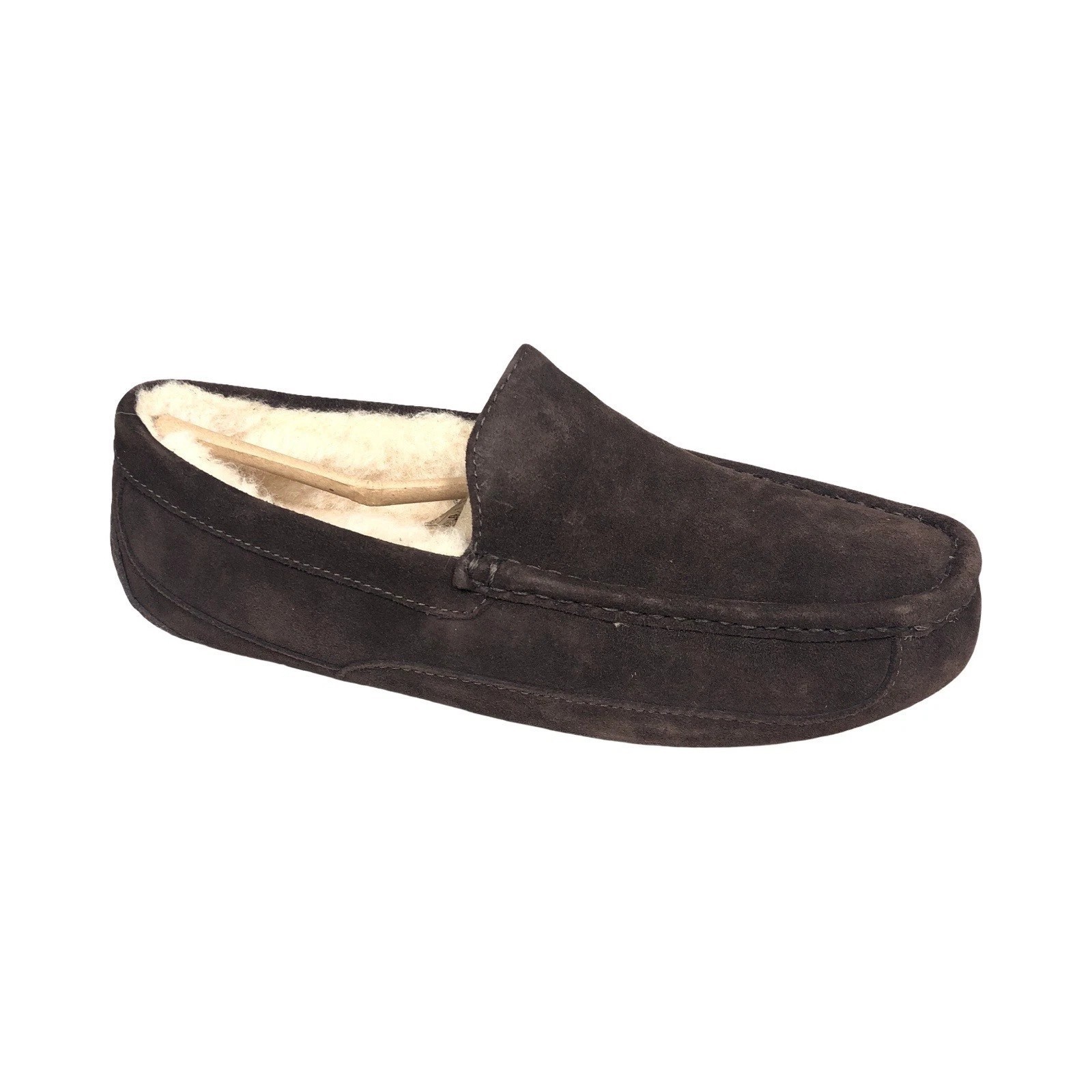 UGG Men’s Ascot Slippers 1101110 Shoes Sheepskin Suede Espresso Size 9