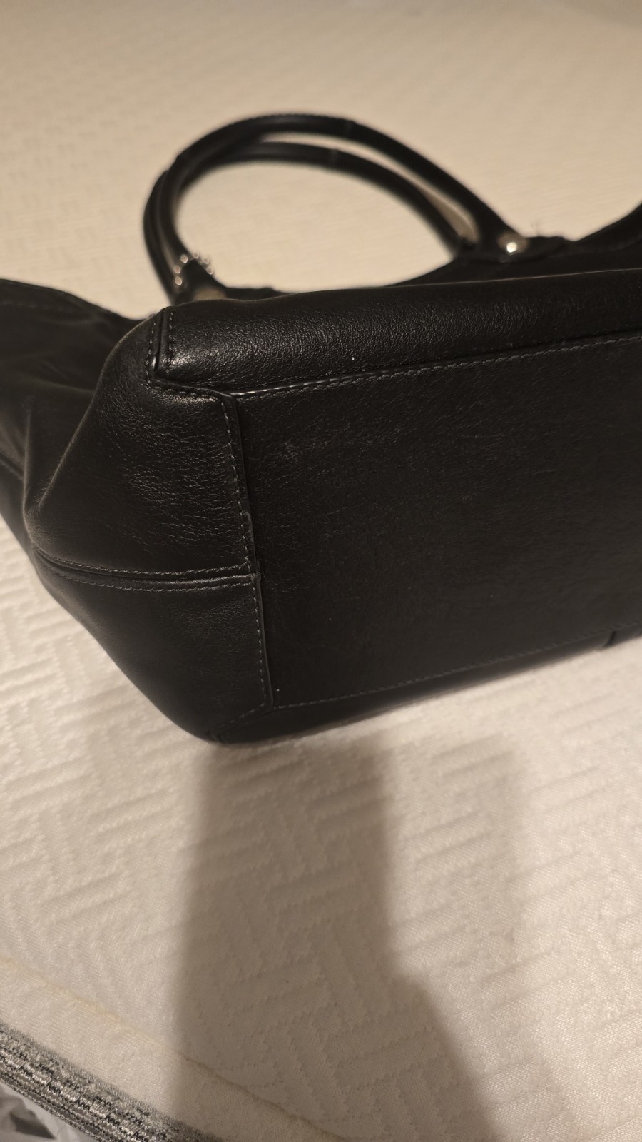 2009 Coach Bleeker Leather Tote Legacy Lining, Inner Pockets, Silver Hardware