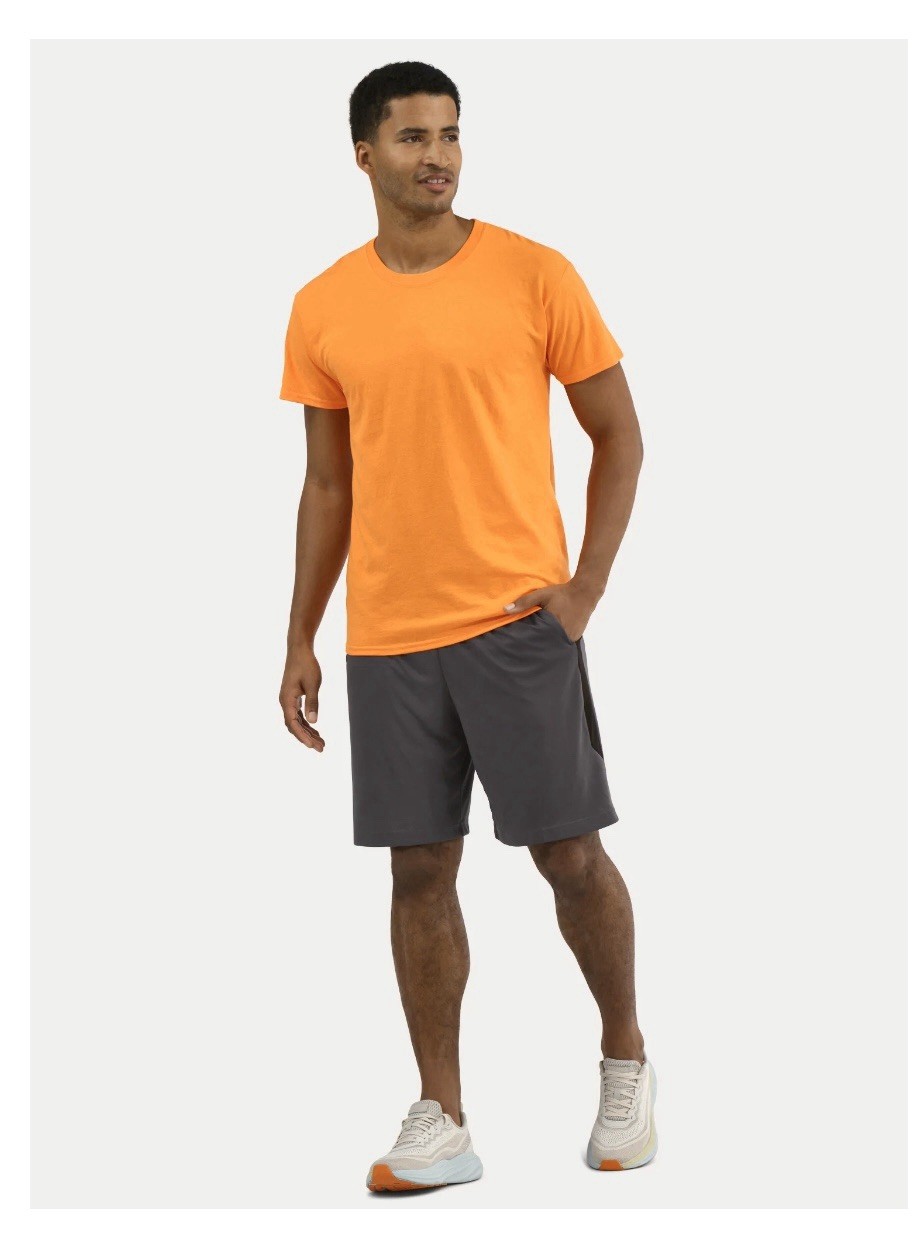 ATHLETIC WORKS Men’s S (34-36) Cotton Tee Short Sleeve • Blaze Orange