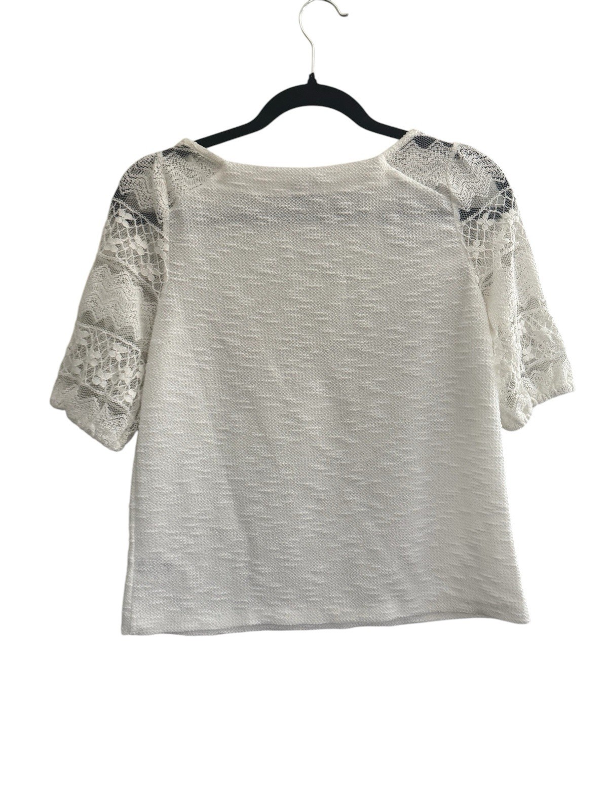 Anthropologie Postmark Crop Top Size Small Lace Sleeves Preppy Cottagecore #4422