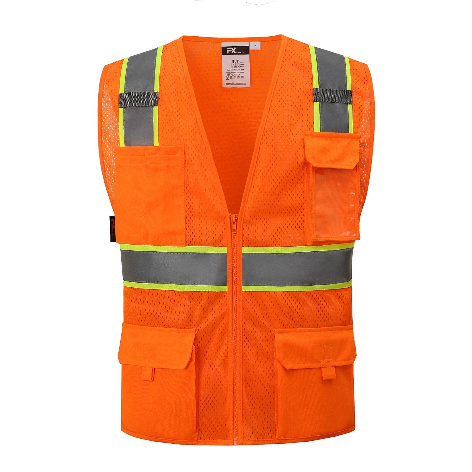 FX HIGH VISIBILITY Surveyor Two Tone Safety Vest Mesh front & Mesh back