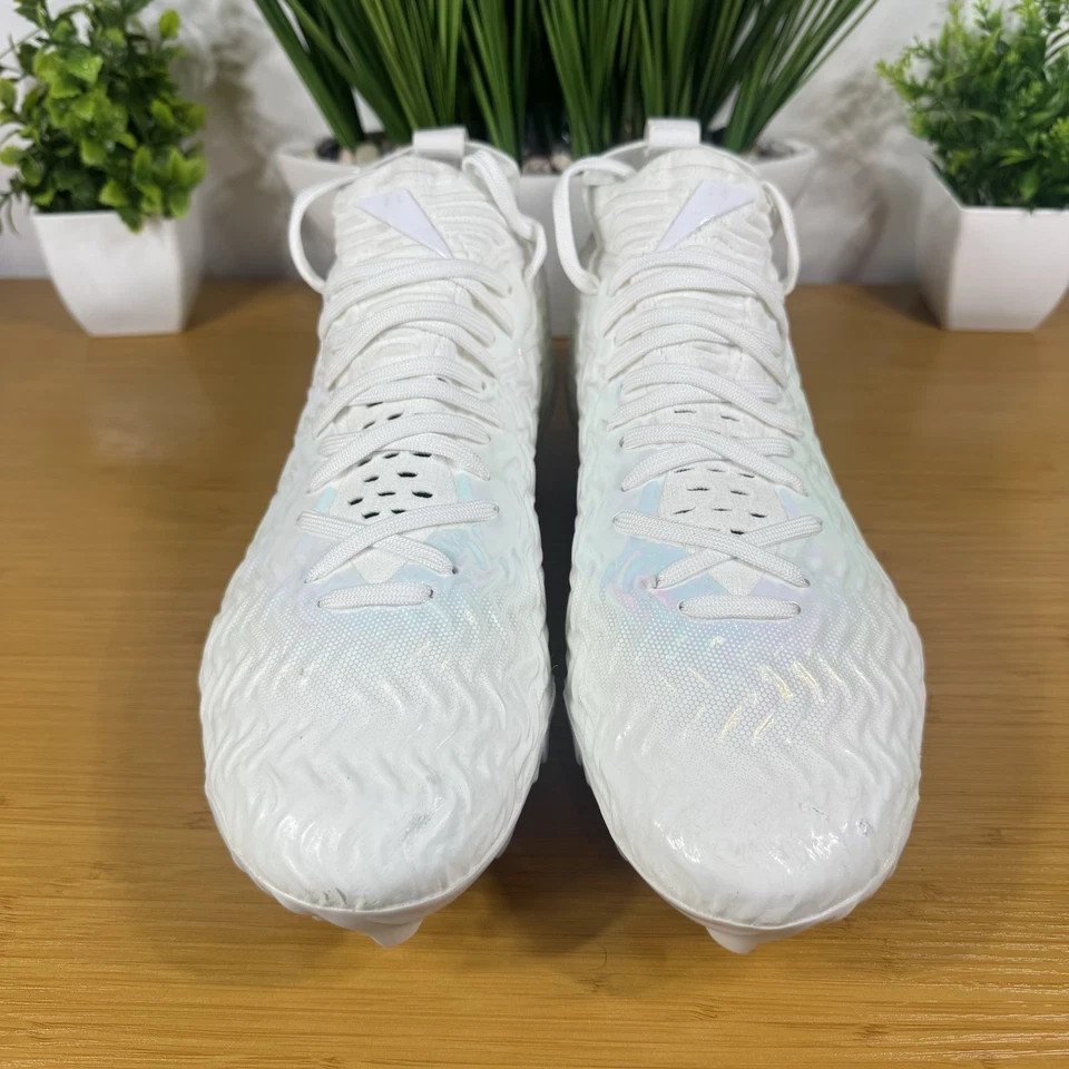 Under Armour Spotlight Pro White Iridescent Football Cleats Mens