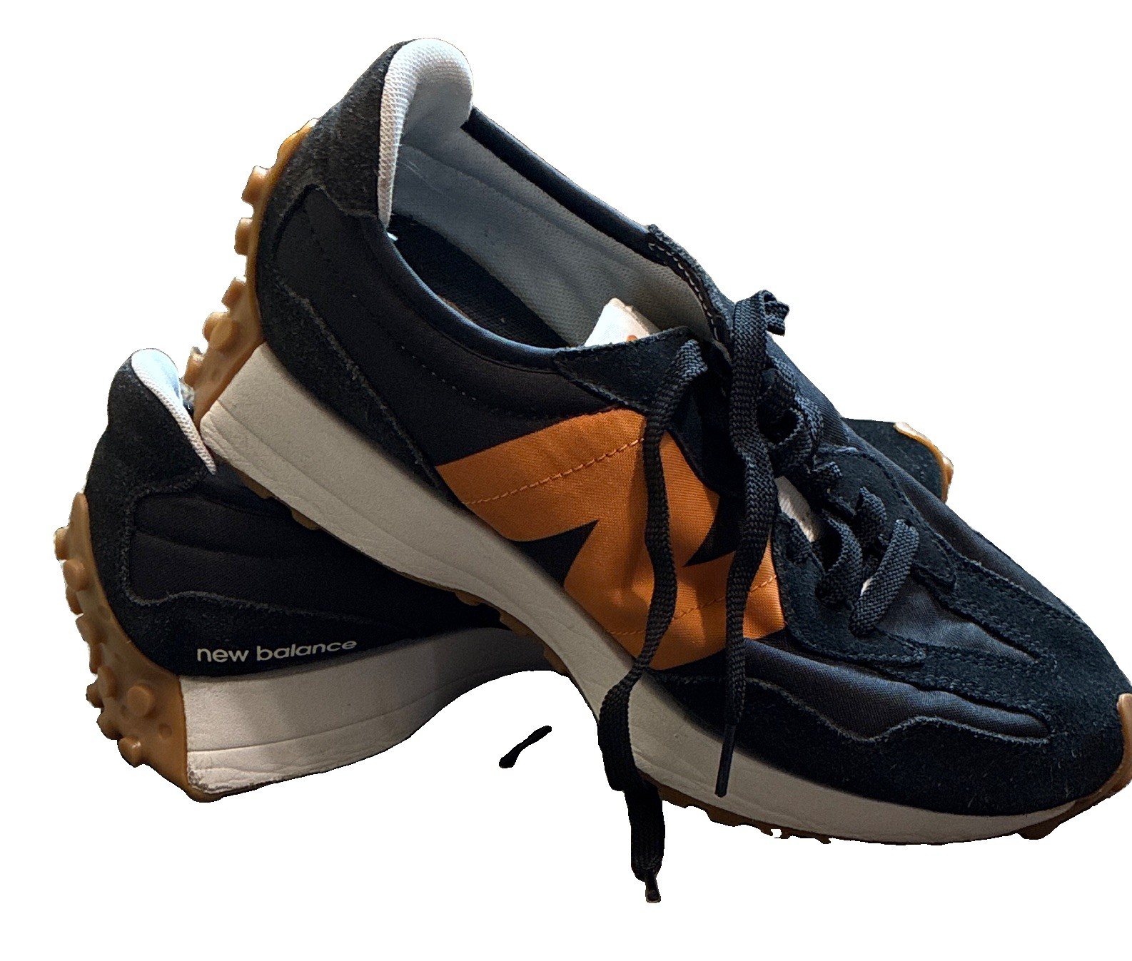 New Balance 327 MS327HN1 Black Orange Gum Sneakers Men’s Size 7.5 US