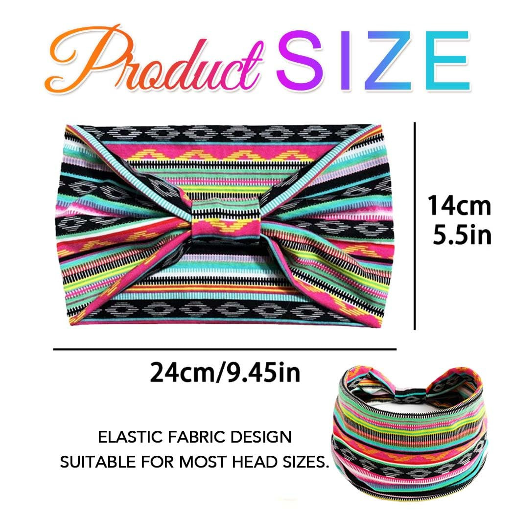 Boho Wide Headbands for Women Leopard Head Bands No Slip Thick Bandeau Head Wrap