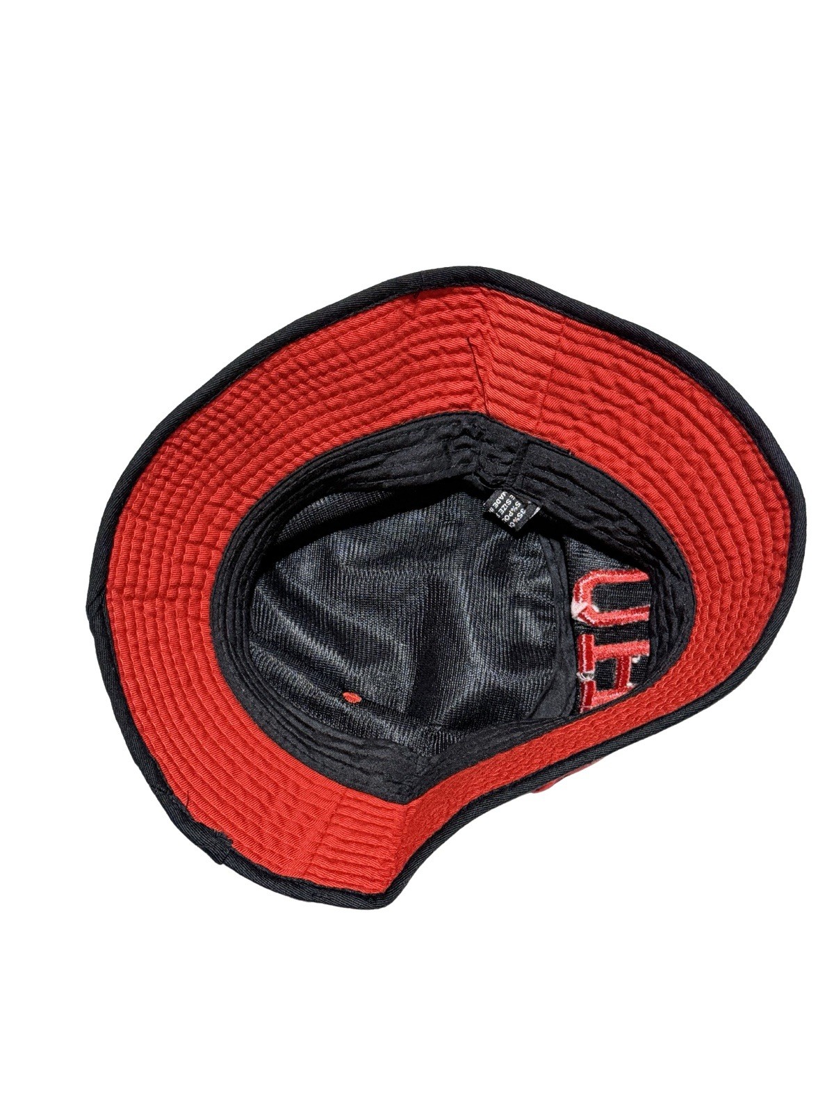 Ohio Bucket Hat – Black/Red – Embroidered Script – Adult One Size