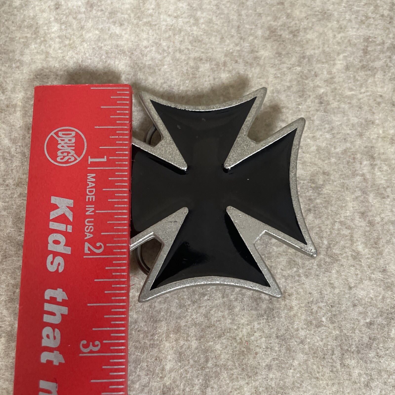 Iron Cross Dress Belt Buckle Motorcycle Biker Goth Punk Cowboy Vintage 90s