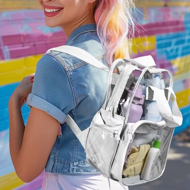 Dalix Clear White PVC Backpack