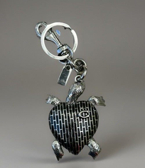 Graphite Black Turtle Bag Charm Keychain | Premium Velvet Dust Bag Included