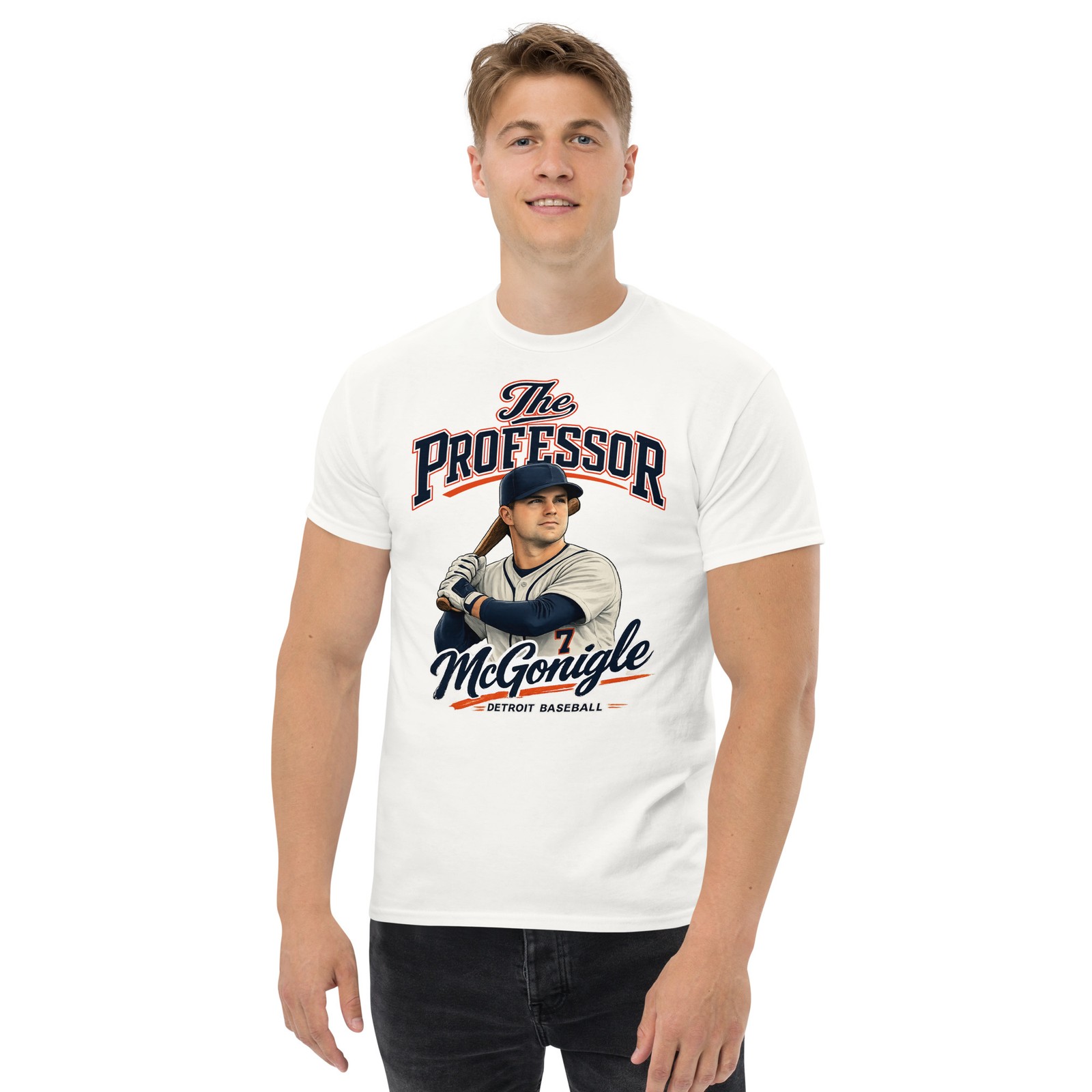 Kevin McGonigle Shirt #7 The Professor Detroit Baseball Rookie T Shirt Tigers