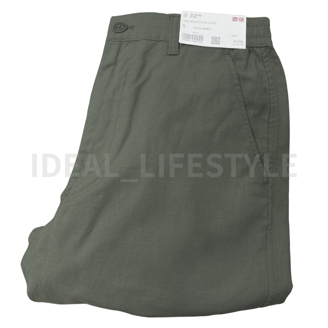 UNIQLO Linen Blend Relaxed Pants S M L XL XXL 3XL 4XL Tapered Men 482920 NWT