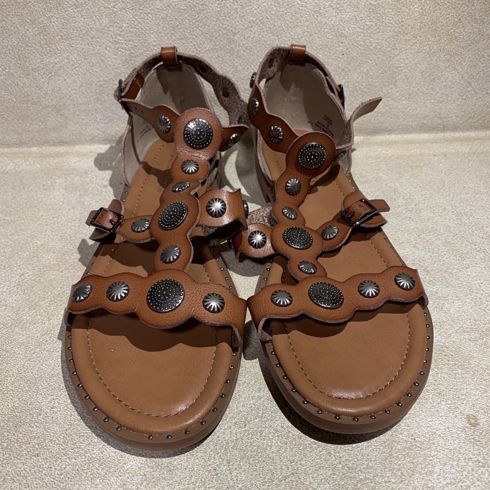 Michael Shannon Kelsey Man Made Materials Gladiator Sandals Studded ~ Size 10M
