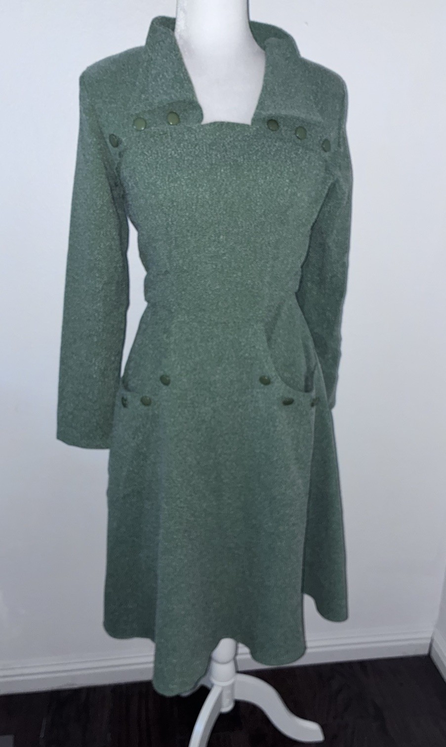 Tatyana Retro Rockabilly Judy Circle Frosted Dress Green S