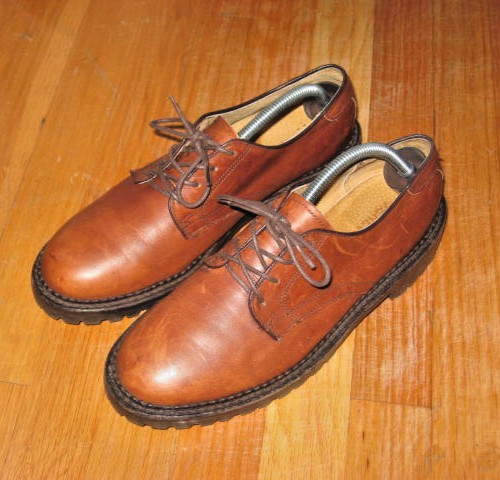 Stunning J crew Men’s Leather Derby Shoes Lug Sole Walnut Brown size 9M USA