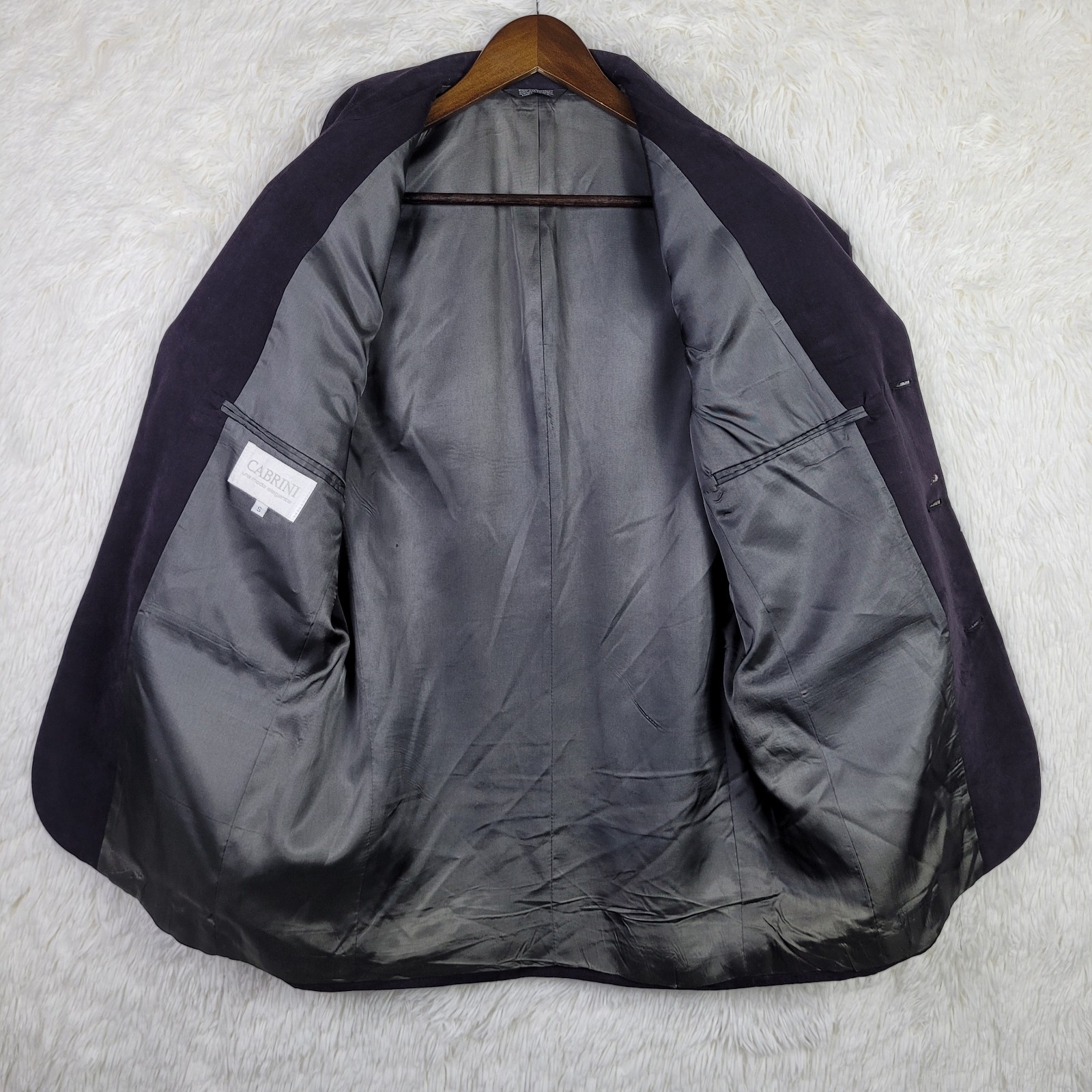 Vtg Cabrini Mens S Blue Black Twill Smooth Sport Coat Moleskin Feel