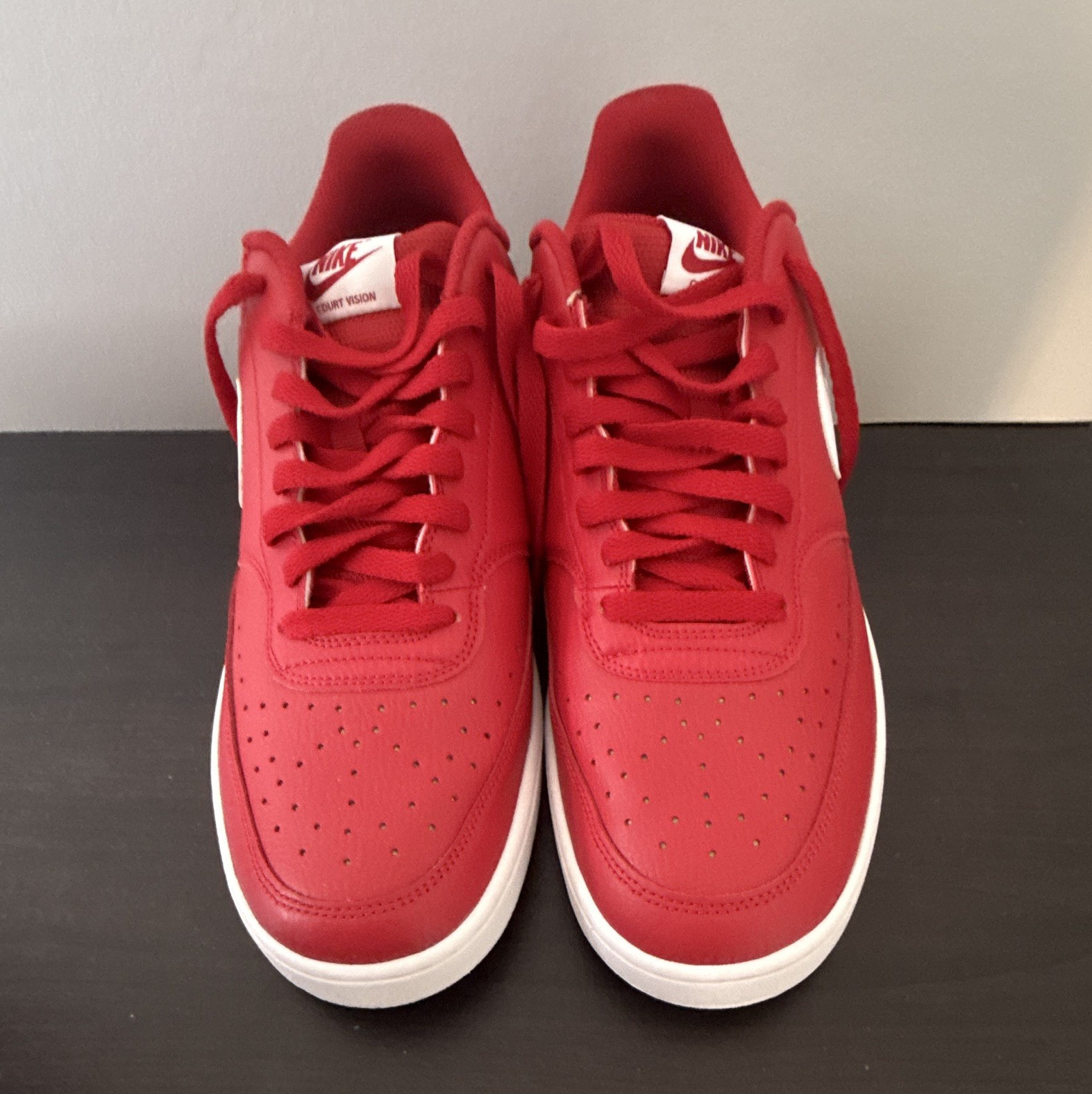 Nike Court Vision Low Gym Red/White Lace-Up Low Top Men’s Sneakers CD5463-600