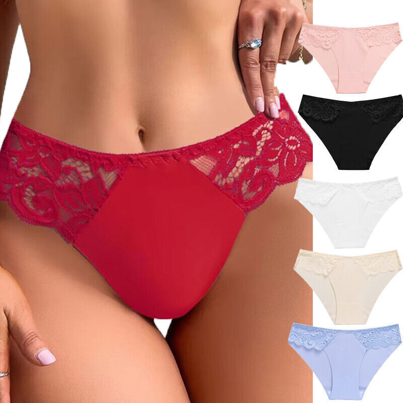 6 Pack Lot Sexy Womens Ice Silky Panties Briefs Lingeries Ice Silky Underwear