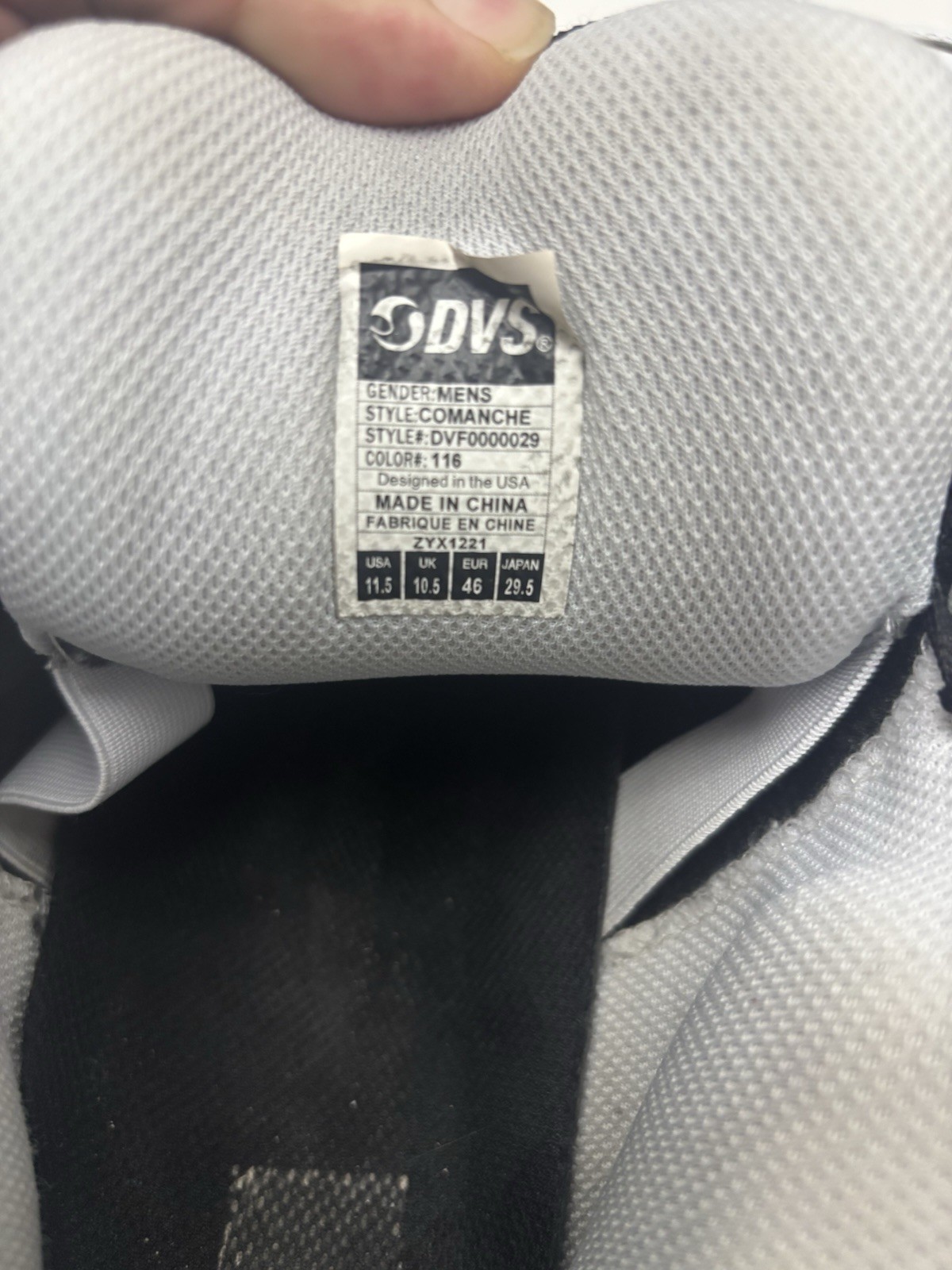 DVS Comanche Mens White Skate Shoe Size US 11.5