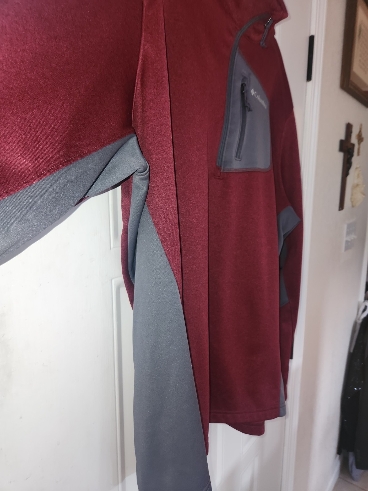 Columbia Mens Small Jackson Creek Maroon 1/2 Zip Pullover Long Sleeve Jacket NWT
