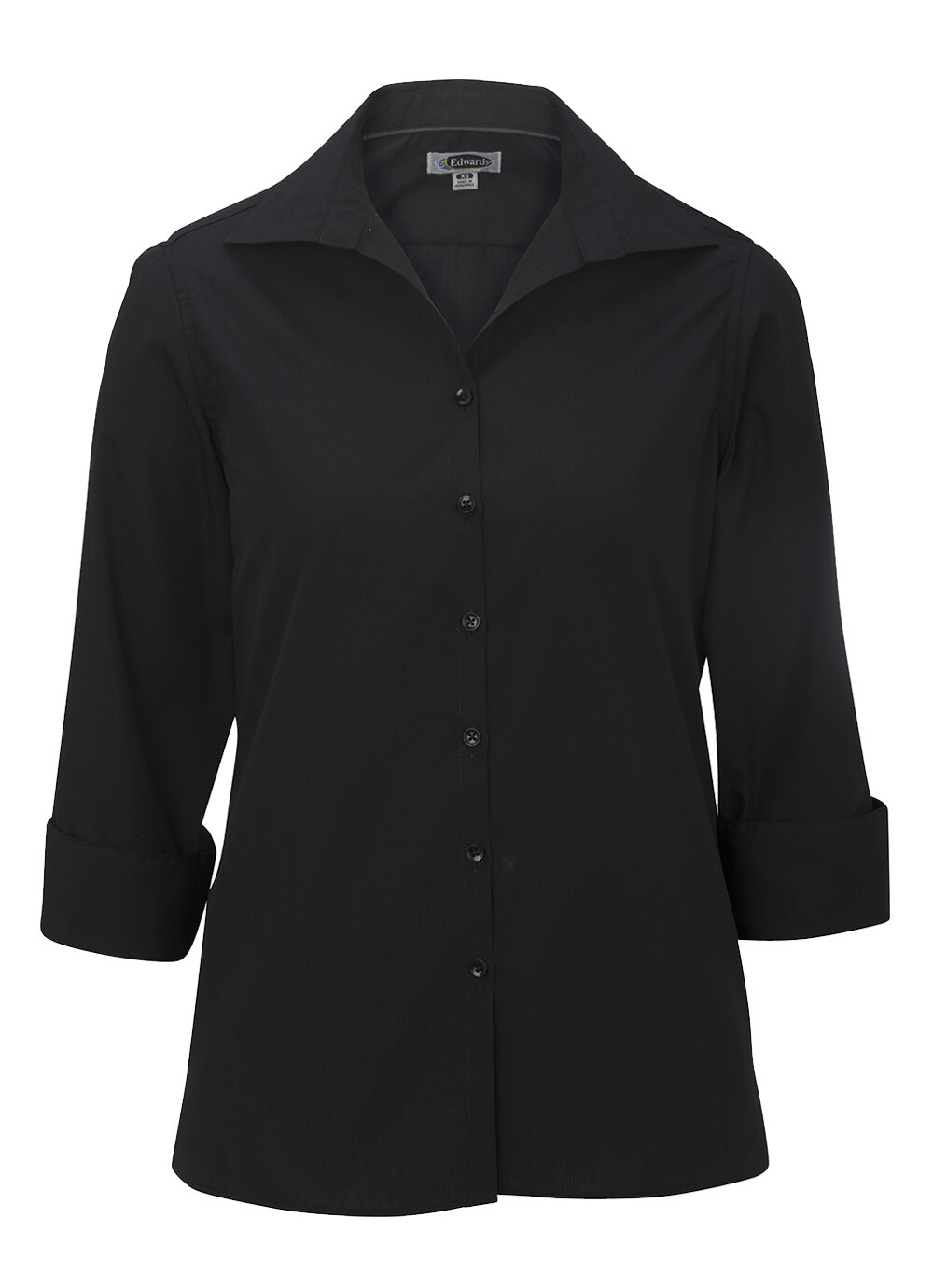 Edwards Garments 5040 Ladies Lightweight 3/4-Sleeve Open Neck Poplin Blouse