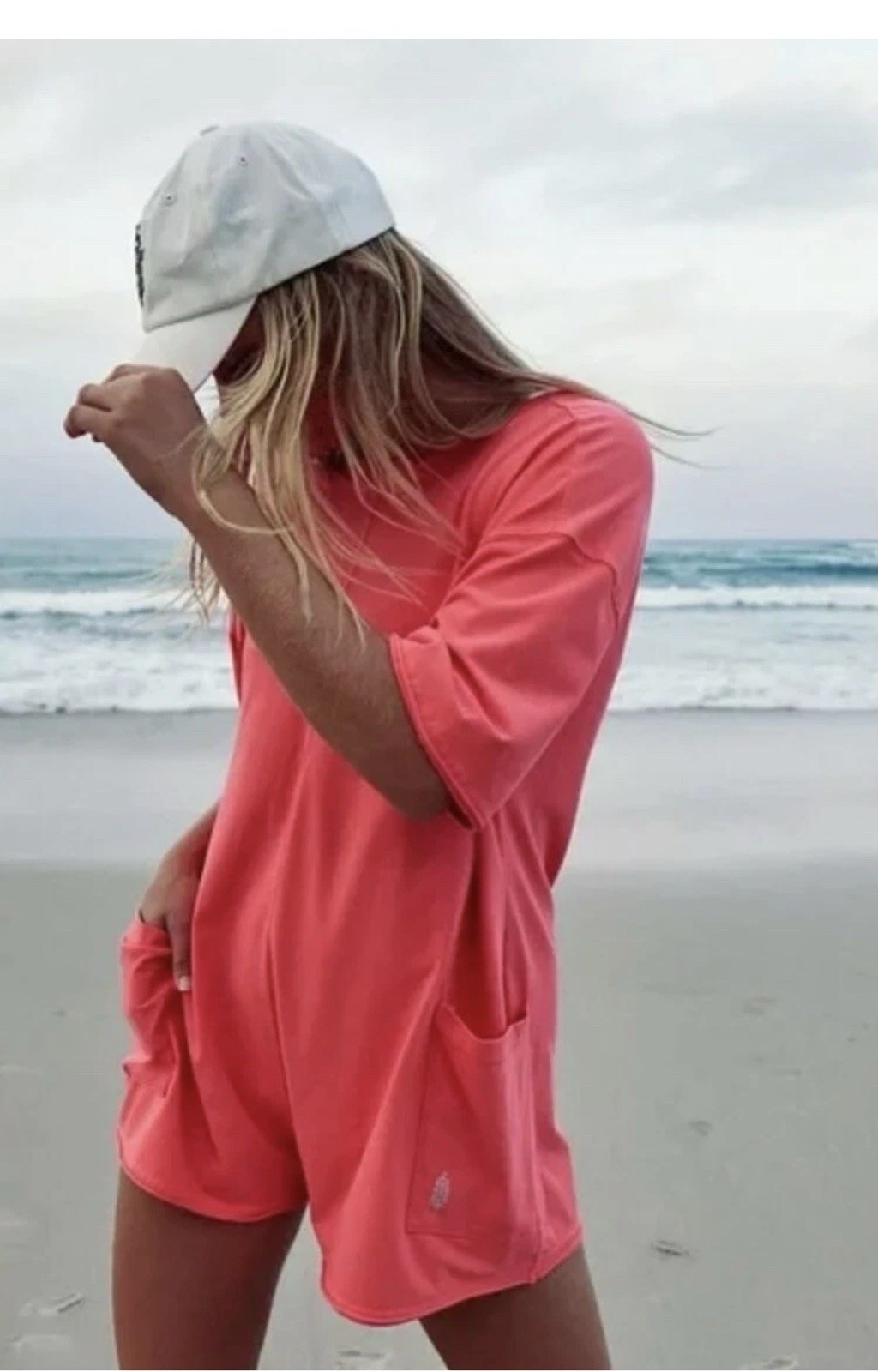 Free People / FP Movement Hot Shot Tee Romper Pink XS New** BB1464 BO1492
