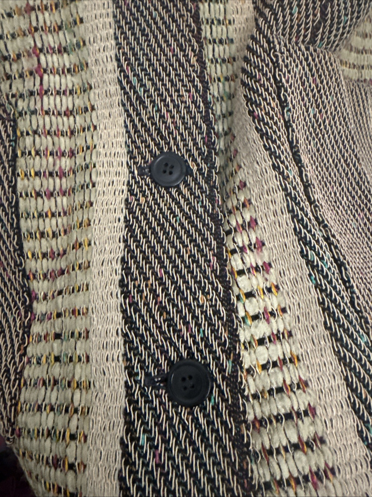 Vintage Deborah Cross Jacket Woven Textile Art To Wear Artisan Boho Hobo