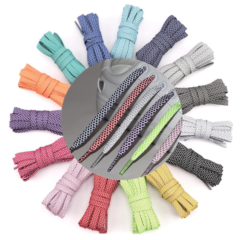1Pair Reflective Shoelaces Sneakers Flat Shoelace Rope Laces Shoes Accesories