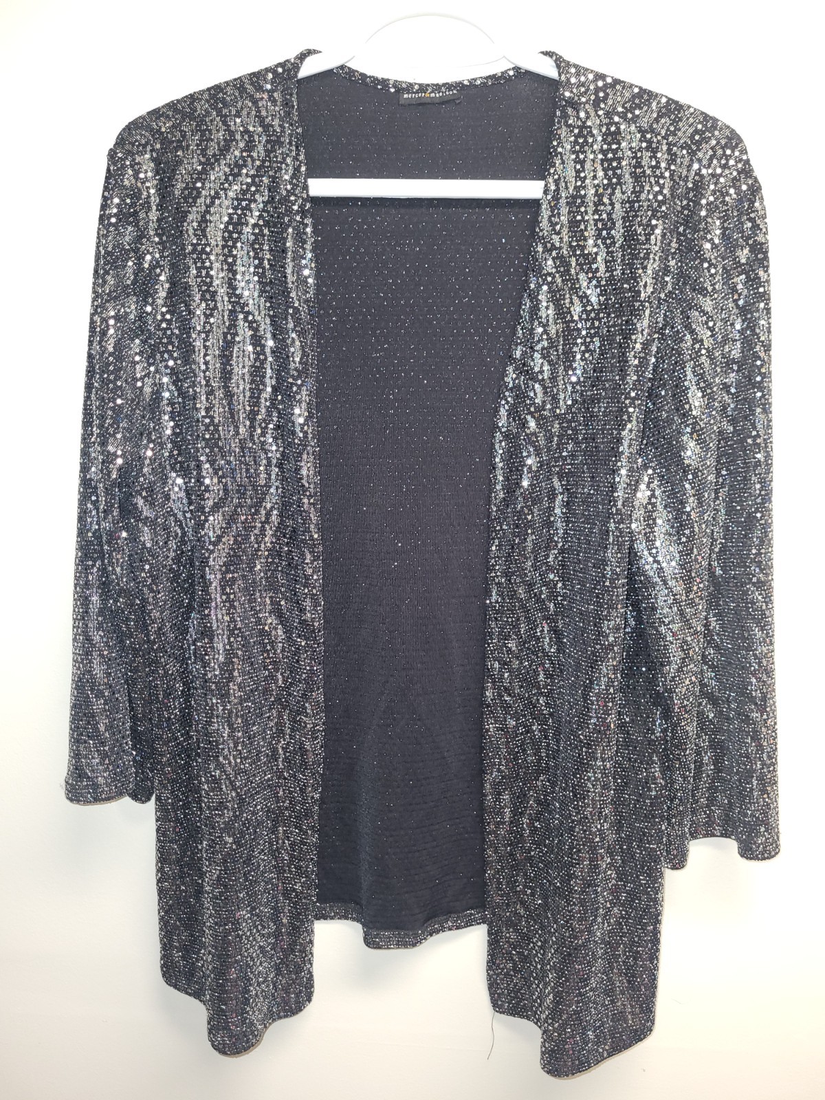 Mercer & Madison Silver Metallic Cardigan Women’s Large Sparkle