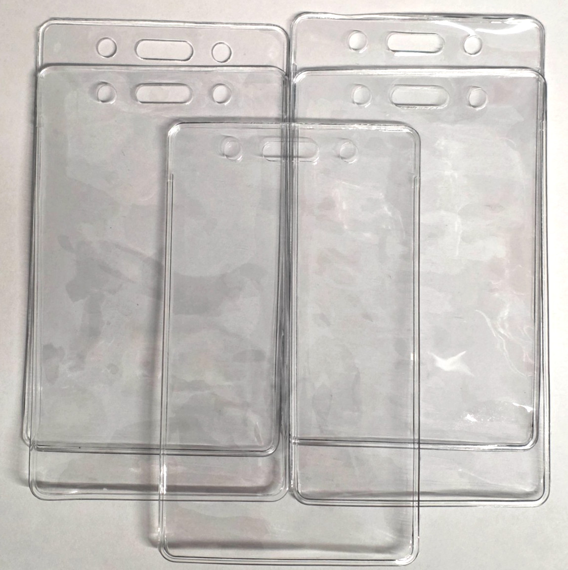 5 ID Badge Card Holder VERTICAL Clear Vinyl Zip Lock Waterproof