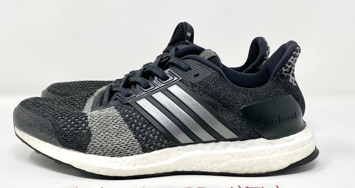 Men’s adidas Ultra Boost ST Black Grey Running Shoes BA7838 sz 7.5