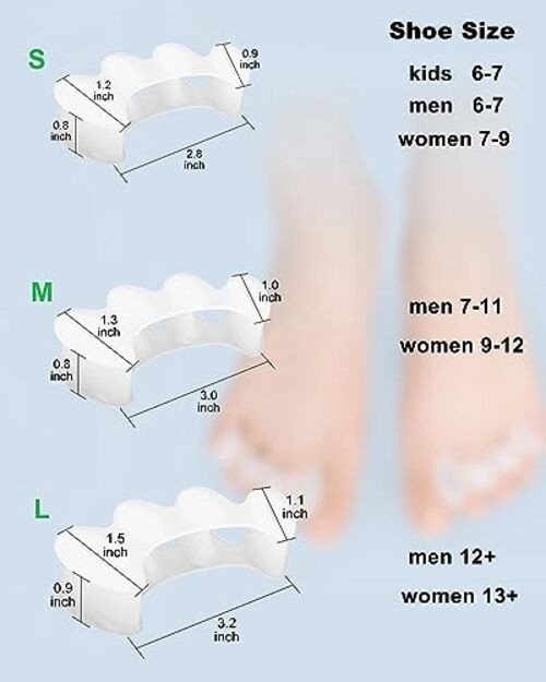 2Pairs Toe Separators Toe Spacers for Women Men to Correct Bunion, Relieve