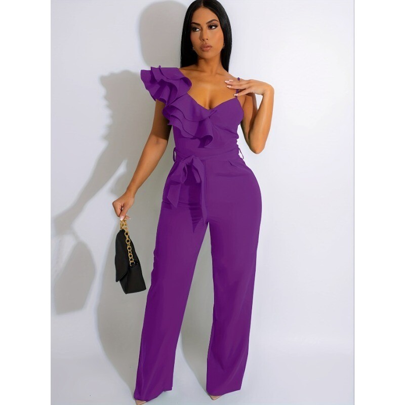 Womens Sleeveless V-Neck One Piece Jumpsuits | Romper Wide Leg Pant|Sexy Party