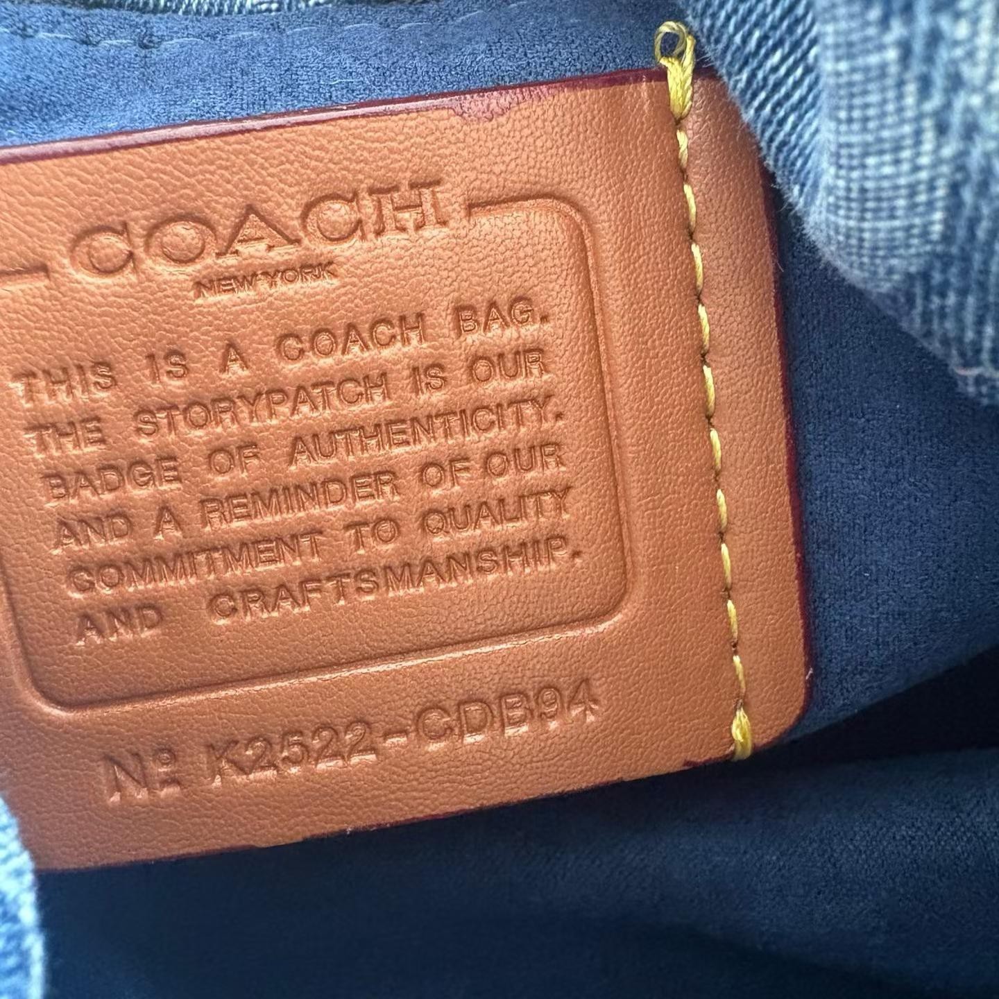 COACH Faye Drawstring Bag In Signature Denim Blue CDB94 F/S JP [DDP]