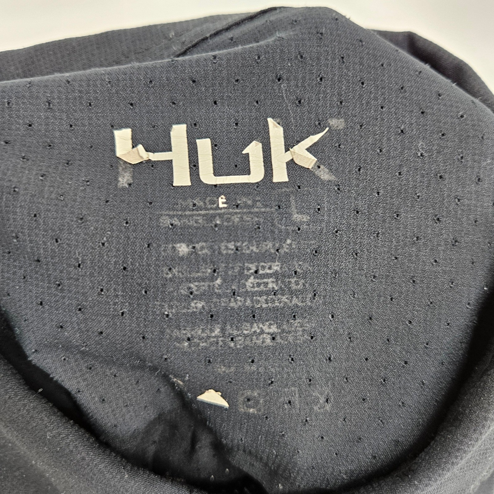 Huk Shirt Mens Large Short Sleeve Button Up Fishing Outdoor Performance Black