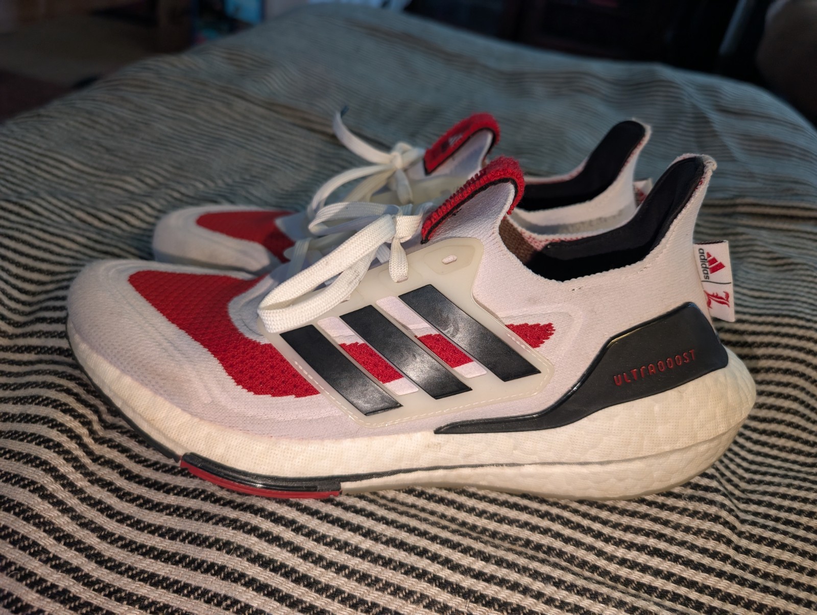 Adidas Ultraboost 21 Cardinal Shoes Sneakers Men’s Sz 9 Red White