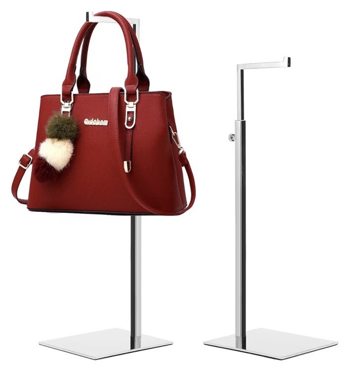 2 pack handbag display stands made of thickened stainless steel.