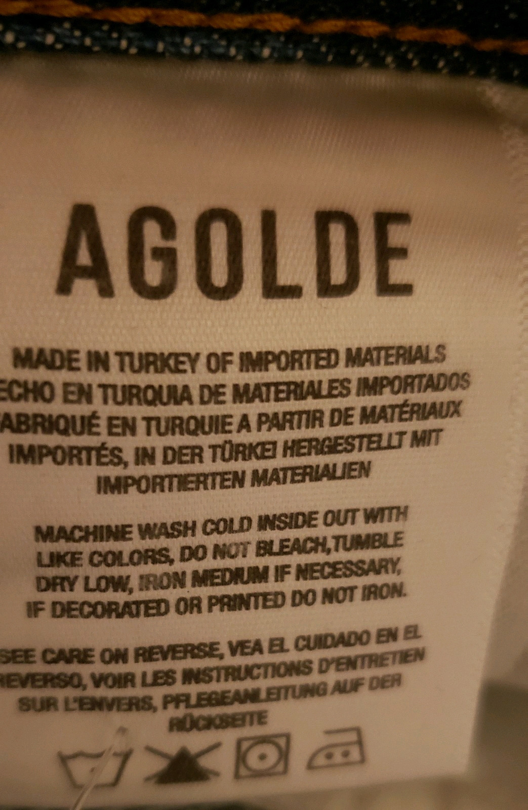 Agolde Dame No Cuff Jeans Enamour 25 NWT $258+