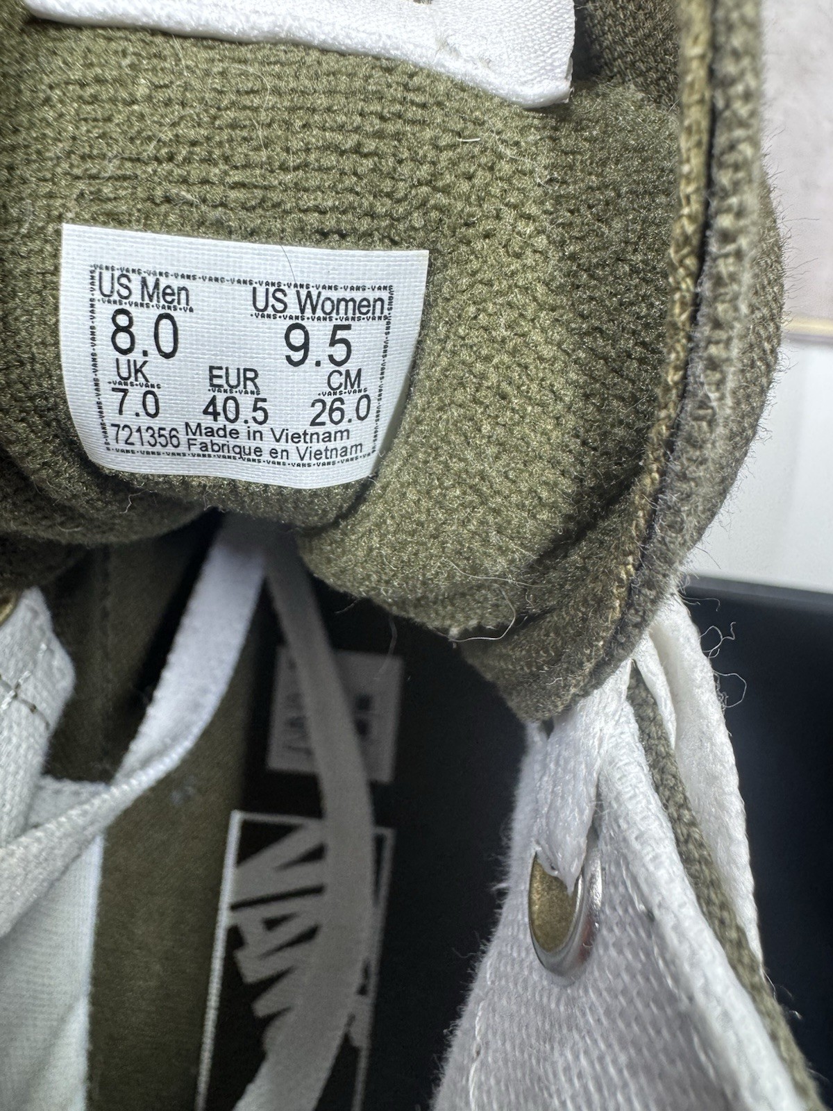 Vans SK8 Hi Tapered Stackform Canvas Dark Olive Green Men 8 Women 9.5 Mint Cond