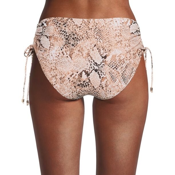 Time And Tru Women’s Plus Snake Print Adjustable Side Tie Brown 2X (20W-22W)