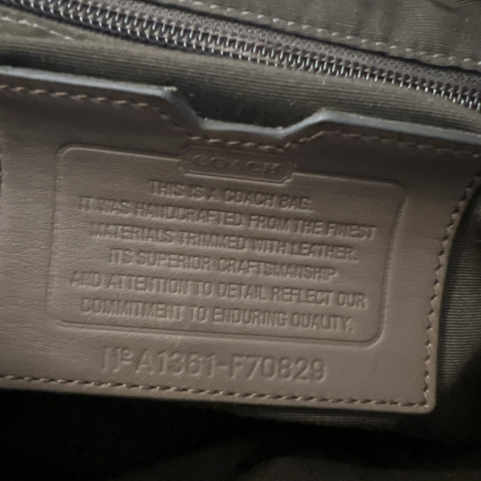 COACH Camden Messenger Bag Brown Grayish-blue Canvas Leather Trim 70829