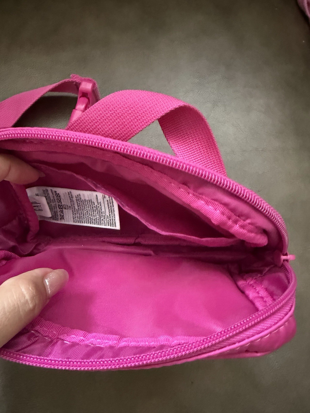 Pink Small Crossbody Bag Zip Closure Adjustable Strap Solid Rectangle Casual