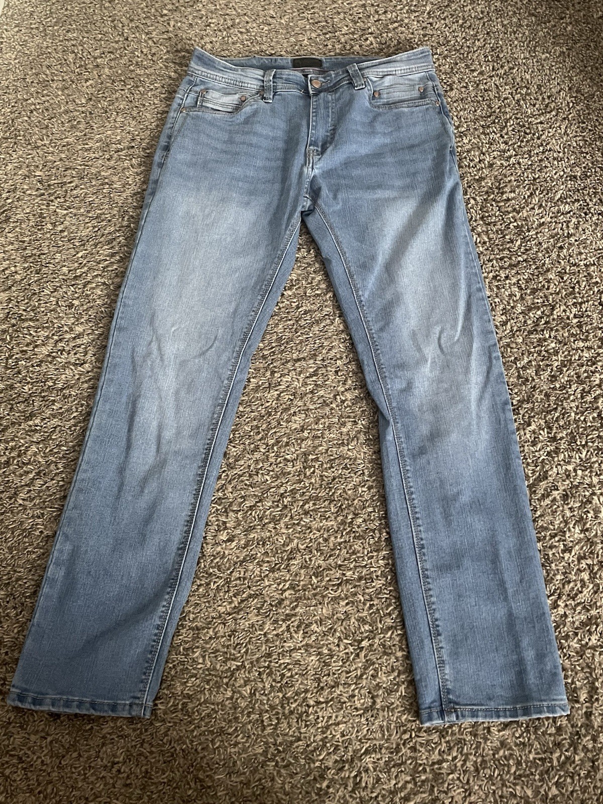 Steve’s Jeans Men’s Light Wash Blue Denim Slim Fit Stretch 5-Pocket Jeans