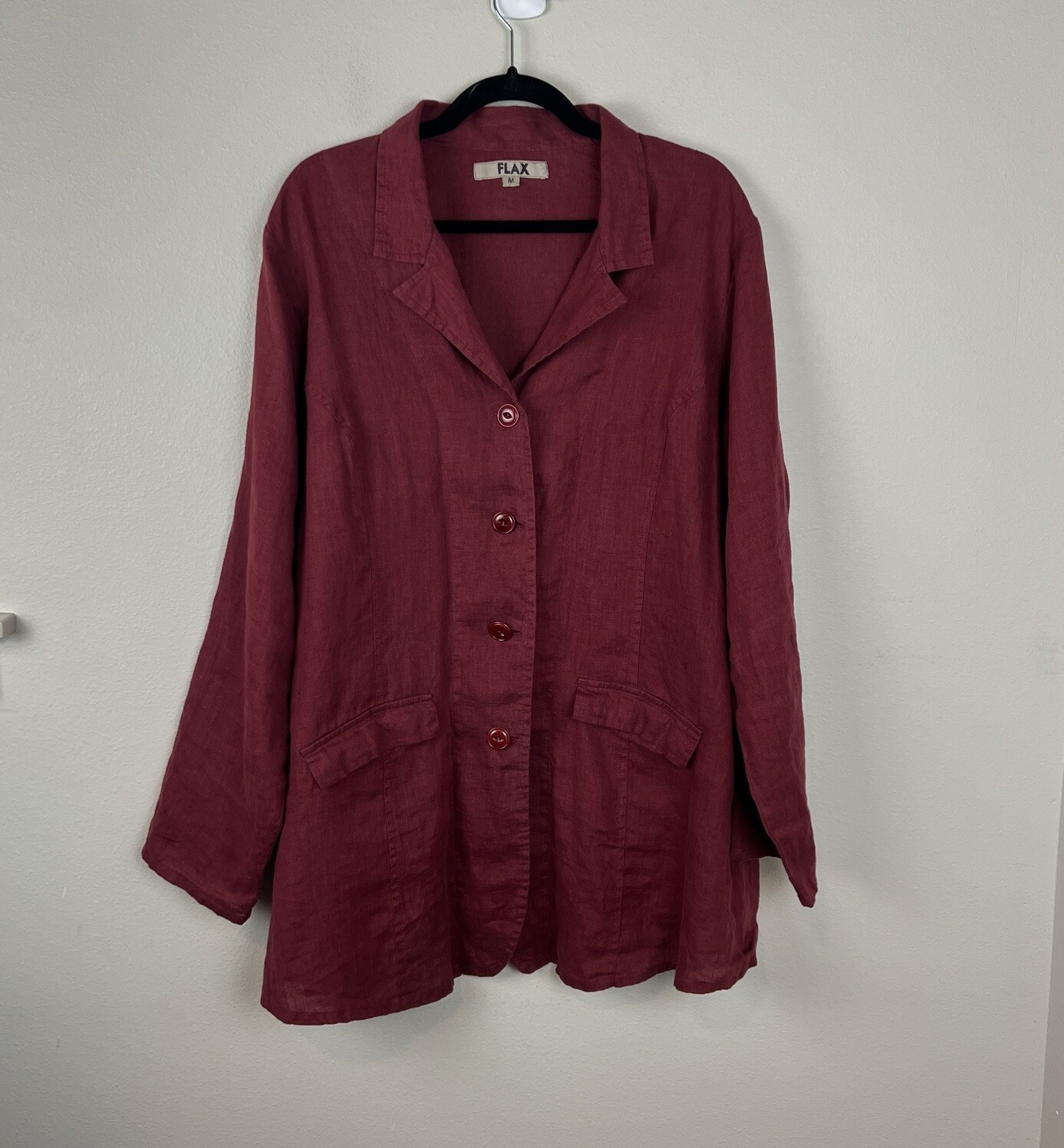 FLAX Linen Oversized Tunic Shirt Women’s Sz M Lagenlook