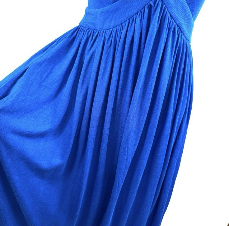 Diane Von Furstenburg Maxi Dress Small Modal Silk Color Block Sleeveless Ribbed