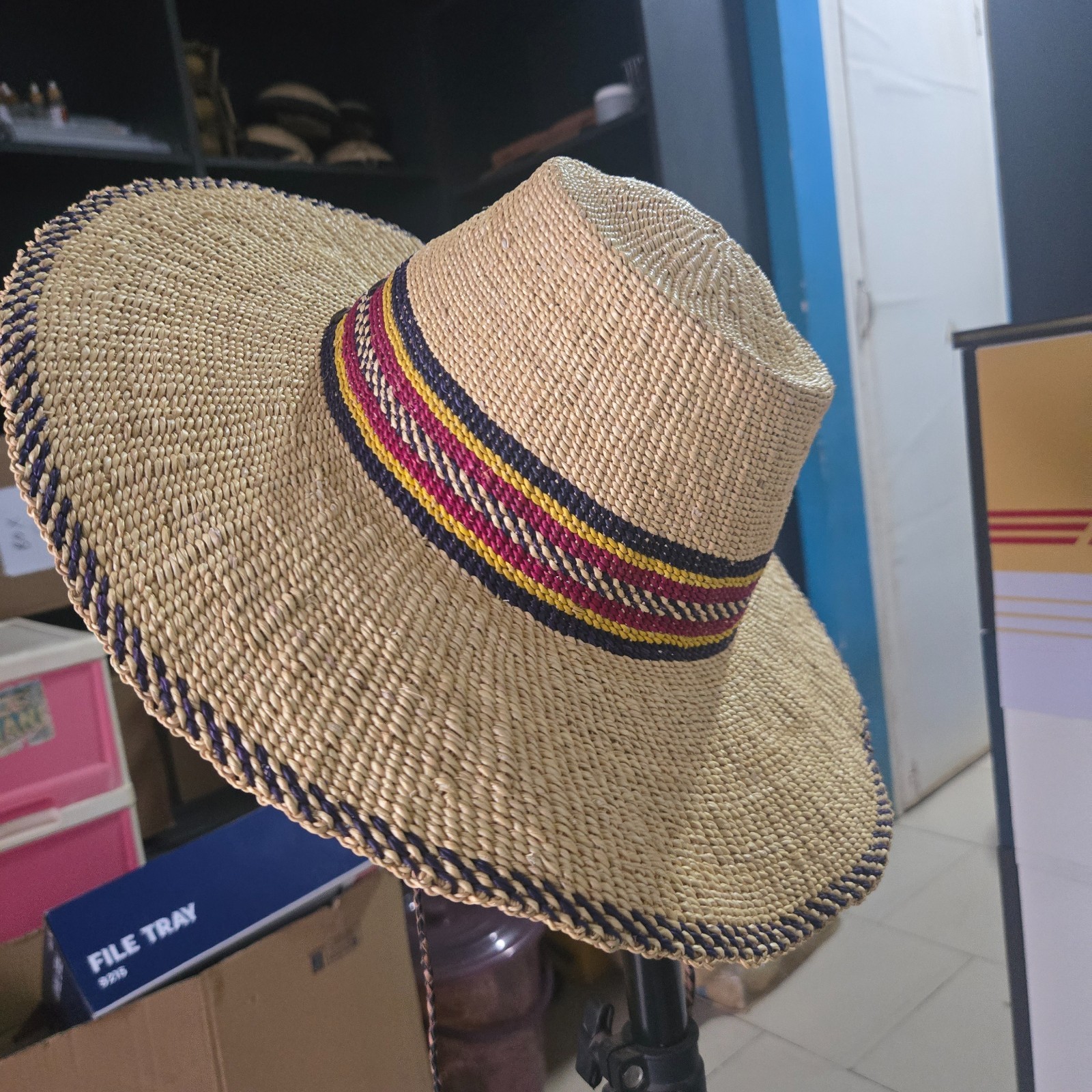 Bolga Hat with Strap – shipped from Ghana
