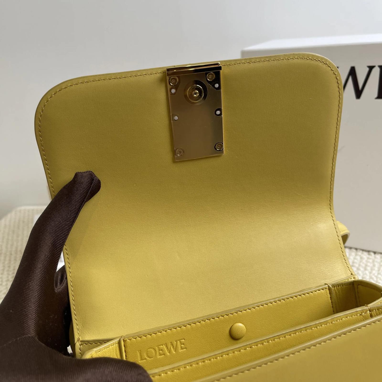 Loewe Goya Leather Yellow Glaze Small Shoulder Bag